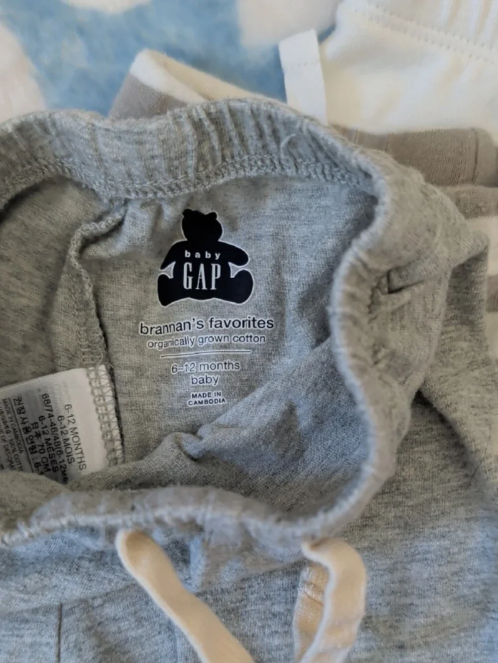 Baby Gap Jogger Pants Trio - Gray, Stripe & Cream Baby Yoda